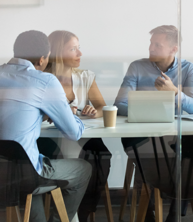 People working together with computers